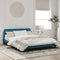 vidaXL - Bedframe - met - hoofdeinde - fluweel - blauw - 160x200 - cm