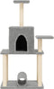 vidaXL - Kattenmeubel - met - sisal - krabpalen - 122 - cm - lichtgrijs
