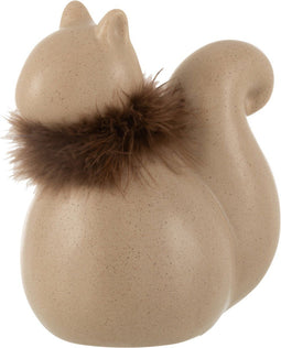 J-Line figuur Eekhoorn - keramiek - bruin - large
