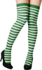 Dressforfun - Overknee-kousen - Blikdicht groen-wit gestreept - Maat M