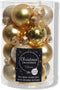 Kerstbal glas d3.5c parel/goud 16st kerst