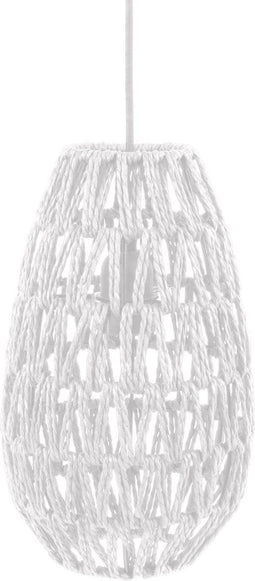 Leitmotiv Rope Pin - Hanglamp - Gevlochten papier - Wit - Ø 18cm