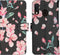 iMoshion Hoesje Geschikt voor Samsung Galaxy A20e Hoesje Met Pasjeshouder - iMoshion Design Softcase Bookcase - Zwart / Roze / Blossom Watercolor Black