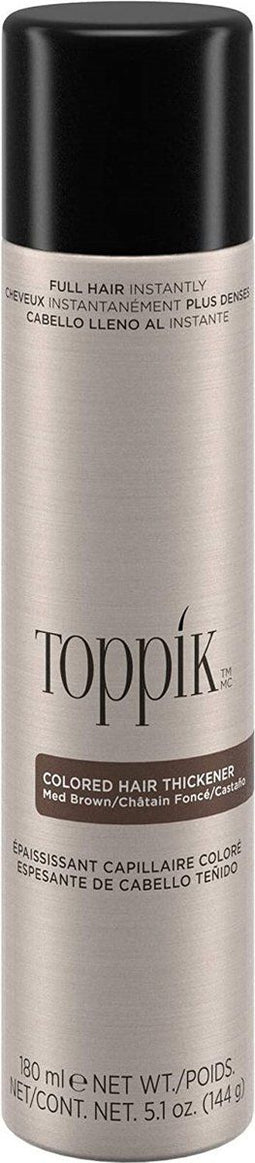 Toppik Colored Hair Thickener Middenbruin- Haarverdikker Spray - Verbergt haaruitval - Direct voller haar