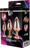 Dream Toys - Aluminium anaalplug set met siersteen 3 delig Gleaming Love - Roségoud
