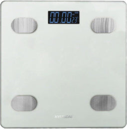Hyundai - Digitale personenweegschaal met Bluetooth en lichaamsanalyse - zilver