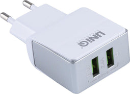 UNIQ Accessory Dual Port 2.1A thuislader - USB Type-C - Wit (CE)