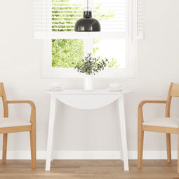 vidaXL - Eettafel - massief - hout - wit - rubber