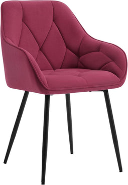 Woltu EZS02bd-1 - Eetkamerstoel - Ergonomisch ontwerp - Fluweel Bordeaux 56 x 53 x 83,5 cm