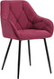 Woltu EZS02bd-1 - Eetkamerstoel - Ergonomisch ontwerp - Fluweel Bordeaux 56 x 53 x 83,5 cm