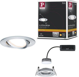 Paulmann Nova Plus - LED-inbouwlamp - Zwenkbaar 6W 470lm 2700K Alu gedraaid
