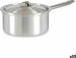 Sauspan met deksel Ø 16 cm Zilverkleurig Aluminium 1,5 L (10 Stuks)