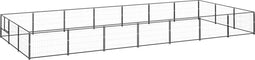 vidaXL - Hondenkennel - 21 - m² - staal - zwart