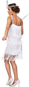 dressforfun Charleston Diva - Vrouwenkostuum - Franjejurk met Haarband en Veer - Wit - Maat L