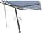vidaXL - Luifel - vrijstaand - handmatig - uittrekbaar - 600x350 - cm - geel - en - wit