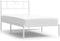 vidaXL - Bedframe - met - hoofdbord - metaal - wit - 100x200 - cm