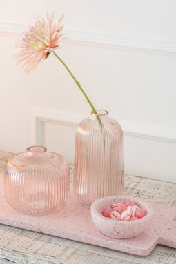 J-Line kom Rond Terrazzo - steen - roze