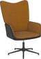 vidaXL Relaxstoel met voetenbank fluweel en PVC bruin