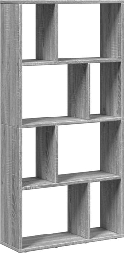 vidaXL - Boekenkast - 60x20x120 - cm - bewerkt - hout - grijs - sonoma - eikenkleurig