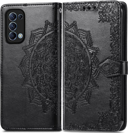iMoshion Hoesje Geschikt voor Oppo Find X3 Lite Hoesje Met Pasjeshouder - iMoshion Mandala Bookcase - Zwart