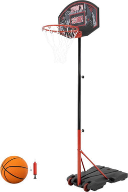 XQ Max Basketbalset - Basketbalstandaard - Verstelbaar van 1.38 m tot 2.5 m - Zwart/Oranje