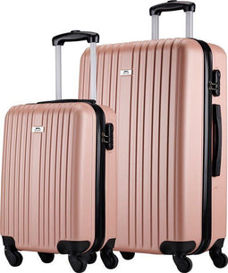 Slazenger Kofferset 2 Delig - Ruimbagage Koffer (71L) en Handbagage Trolley (26L) - Hardcase met Cijferslot - Roze (2 delig)