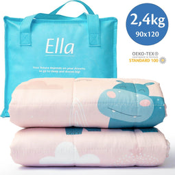 Ella Verzwaringsdeken Kind - 2,4kg - 90 x 120cm - OEKO-TEX Katoen - Roze