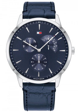 Tommy Hilfiger heren horloge (44 mm) - zwarte plaat met goudkleurige kast en band - Maat: One size