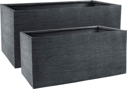Mica Decorations Stream Plantenbakken - 112 x 54 x 50 cm - Cement - Grijs - Set van 2