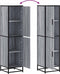 vidaXL - Hoge - kast - 35,5x35x139 - cm - bewerkt - hout - en - metaal - grijs - sonoma