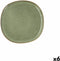 BIDASOA Ikonic - Dinerbord - Groen - Keramiek - 6 Stuks - 20.2 x 19.7 x 1.3 cm