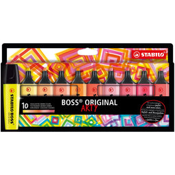 STABILO BOSS ORIGINAL ARTY - Markeerstift - Hoogste Kwaliteit - Etui Met 10 Kleuren
