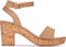POSH by Poelman SUVI - Dames Sandalen met Blokhak - Imitatiesuède - Cognac - Maat 37