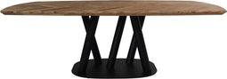 HSM Collection - Eettafel Fishbone Danish - 240x110x77 - Naturel/zwart - Eiken/metaal
