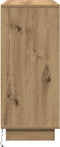 vidaXL - Dressoir - met - LED - Artisan - Eiken - 90x32x75 - cm - Gelaagd - Hout