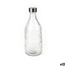 Glazen fles La Mediterránea Metaal Glas 1 L (12 Stuks)