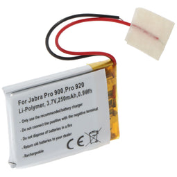 Battery suitable for Jabra Pro 900, Pro 920, Li-Polymer, 3.7V, 250mAh, 0.9Wh