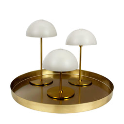 ALONG 3 - Mini Tafellampen - Beige en Messing