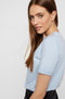Pieces PCRIA SS FOLD UP SOLID TEE NOOS - T-shirt - Ronde hals korte mouwen - Kentucky Blue