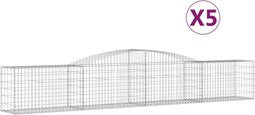 vidaXL - Schanskorven - 5 - st - gewelfd - 400x50x60/80 - cm - gegalvaniseerd - ijzer