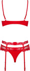 Obsessive Heartina Set - Erotische Lingerieset - Maat S/M - Rood