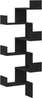 vidaXL - Wandhoekplank - Zwart - Eiken - 45x45x147 - cm - Bewerkt - Hout