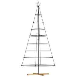 Kerst Cone Boom met standaard Zwart 210 cm Staal