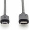 Digitus USB-kabel USB 2.0 USB-C stekker, USB-micro-B stekker 1.80 m Zwart Rond, Stekker past op beide manieren, Afgesch