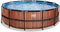 EXIT Wood zwembad ø427x122cm met zandfilterpomp - bruin