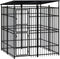 vidaXL - Hondenkennel - met - dak - 3,69 - m² - staal