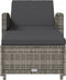 vidaXL - Ligbed - met - donkergrijs - kussen - poly - rattan - grijs