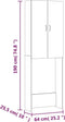 vidaXL - Wasmachinekast - 64x25,5x190 - cm - grijs - sonoma - eikenkleurig
