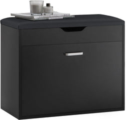 SoBuy FSR95-SCH - Schoenenbank - Opklapbare Zitting - Zwart