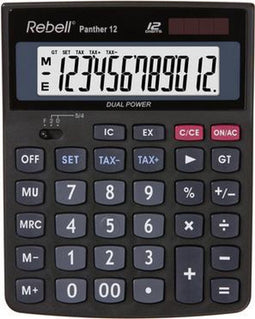Rebell calculator - PANTHER 12BX - zwart - RE-PANTHER12BX